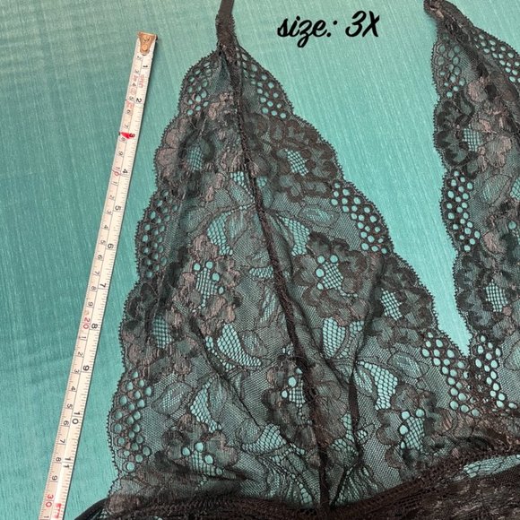 *NEW* Sexy Lace Lingerie QUEEN WOMAN PLUS 1X 2X 3X 4X 5X Halter Chemise Thong - Picture 9 of 16